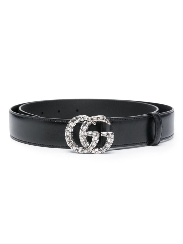 Black Double G Leather Belt