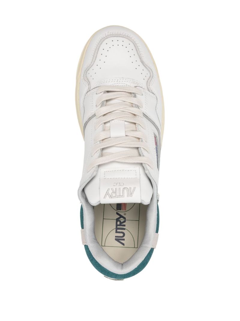 White and Green Aerol Sneakers