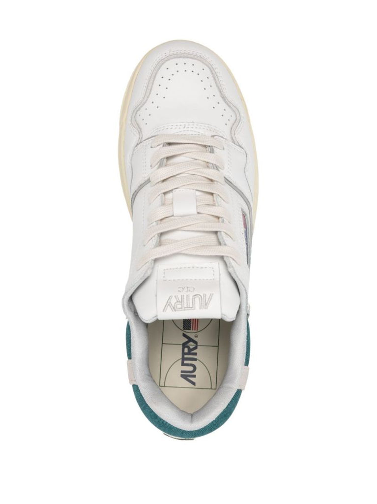 White and Green Aerol Sneakers