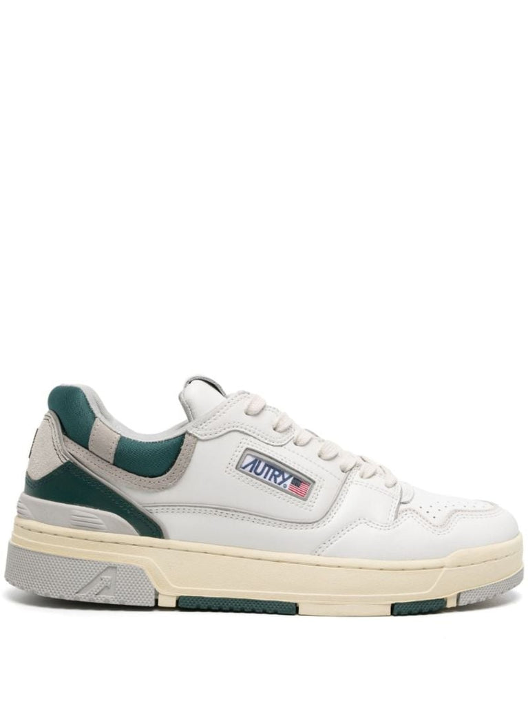 White and Green Aerol Sneakers