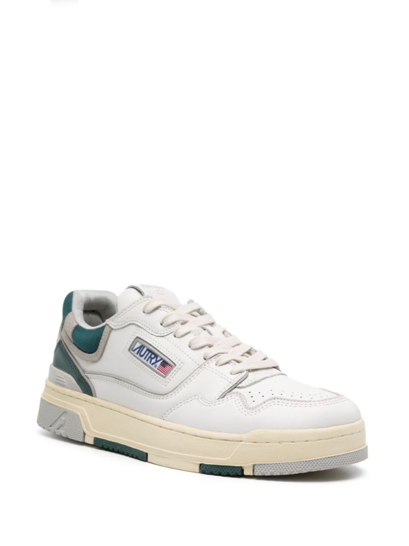 White and Green Aerol Sneakers
