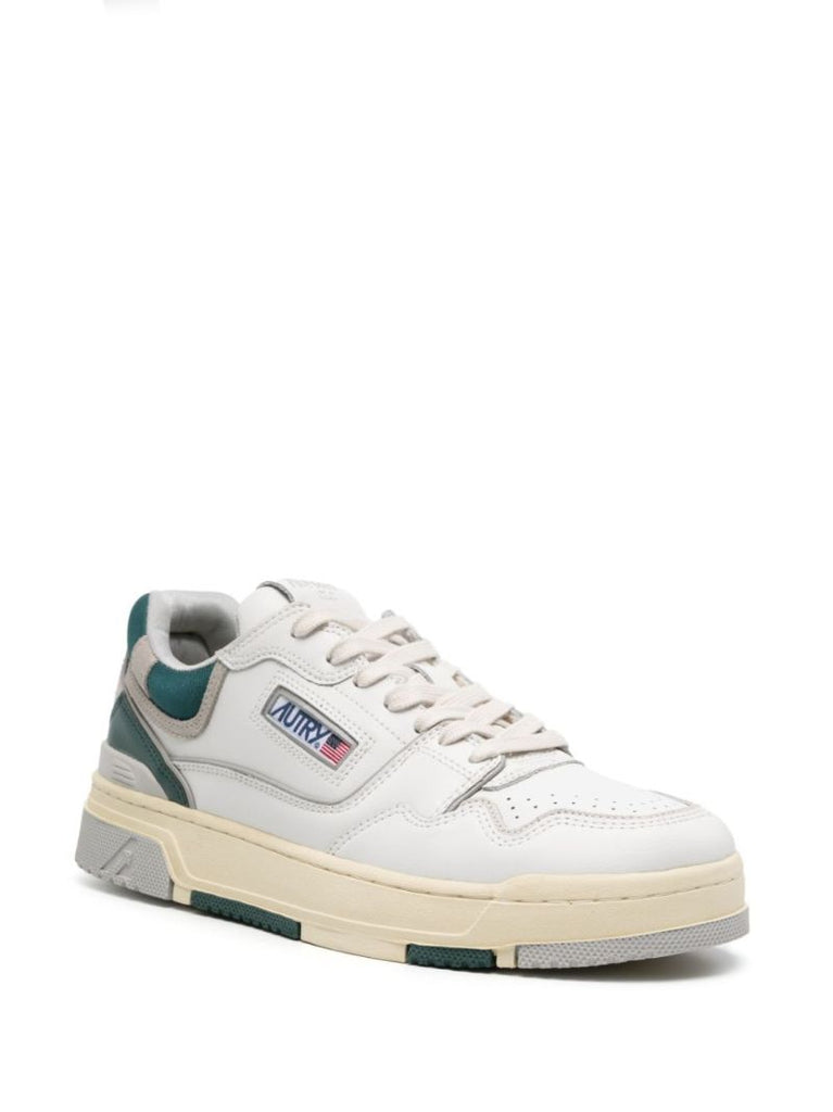 White and Green Aerol Sneakers