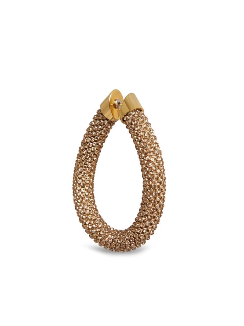 Gold-tone Pixel Tube Hoop Earrings