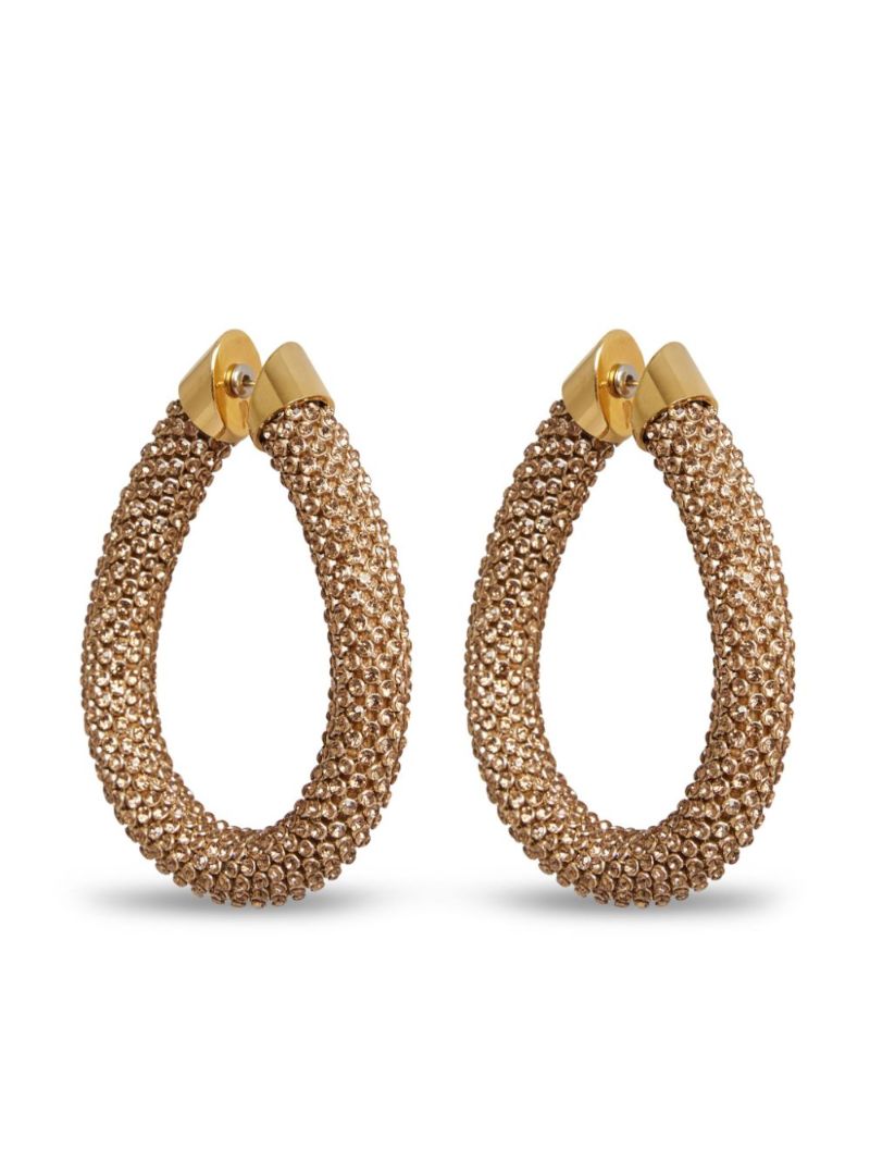 Gold-tone Pixel Tube Hoop Earrings