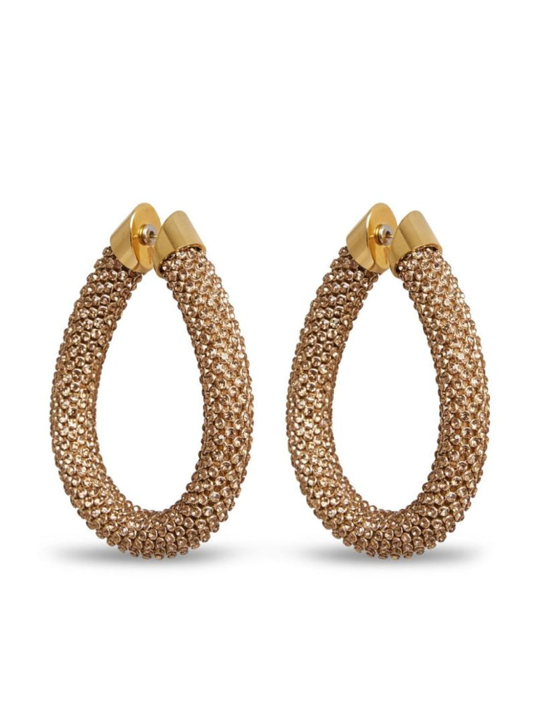 Gold-tone Pixel Tube Hoop Earrings