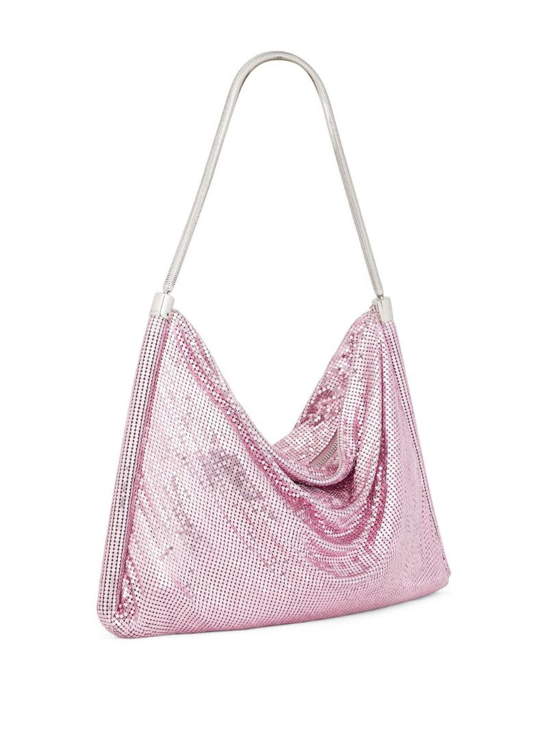 Pink Chainmail Metallic Shoulder Bag