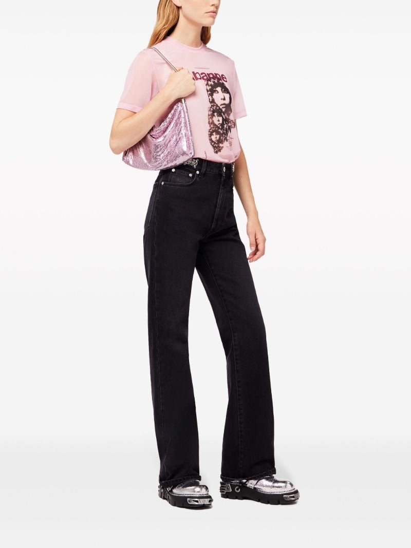 Pink Chainmail Metallic Shoulder Bag