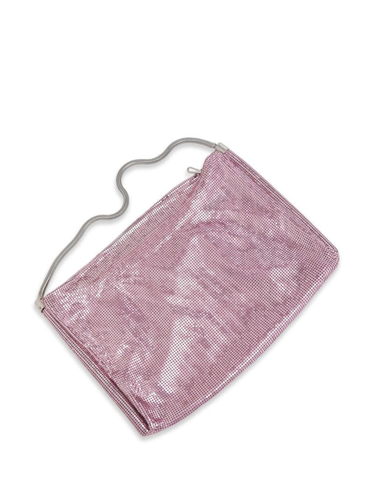 Pink Chainmail Metallic Shoulder Bag