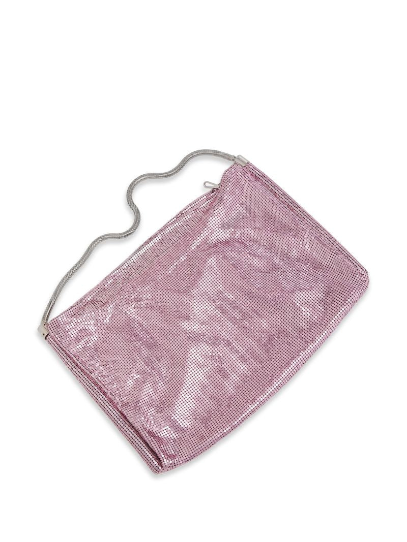 Pink Chainmail Metallic Shoulder Bag