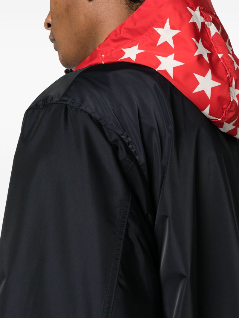 Blue Logo-print Hooded Jacket