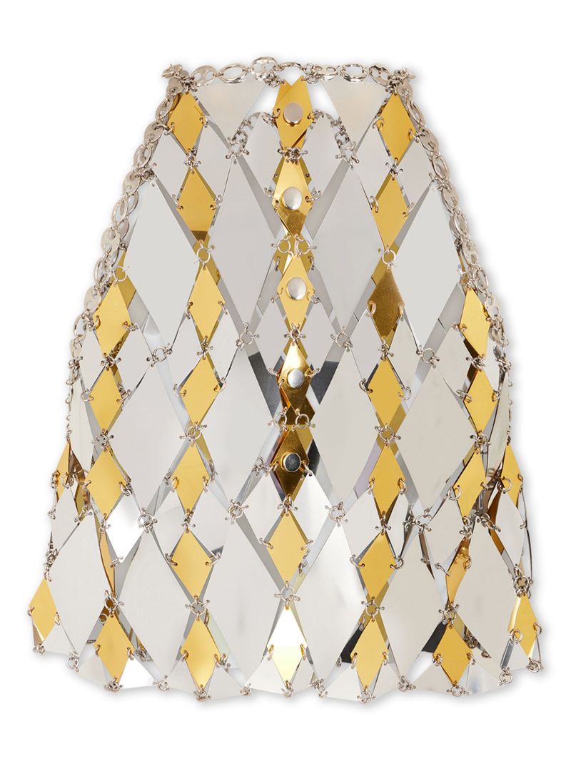 Silver Sparkles Rhombic Paillettes Crop Top