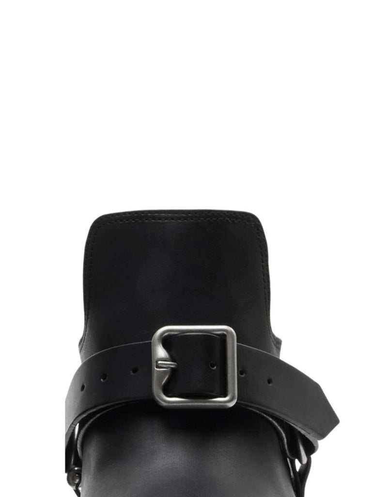 Black Saddle Leather Boots