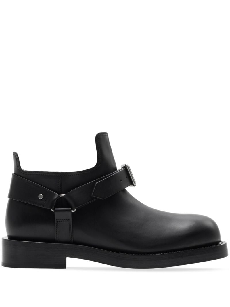 Black Saddle Leather Boots