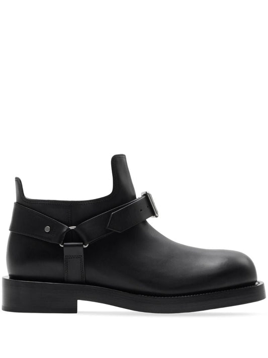 Black Saddle Leather Boots