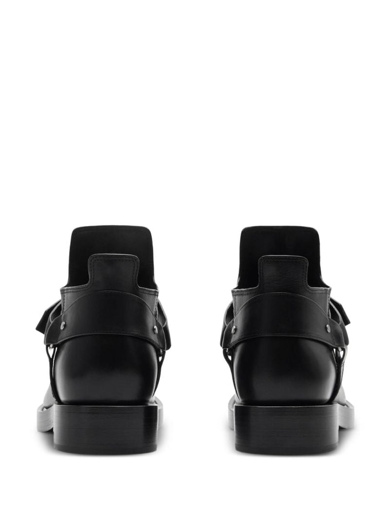 Black Saddle Leather Boots