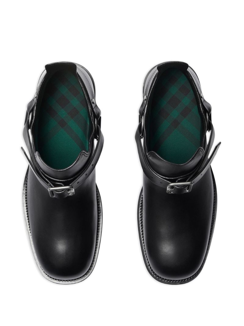 Black Saddle Leather Boots
