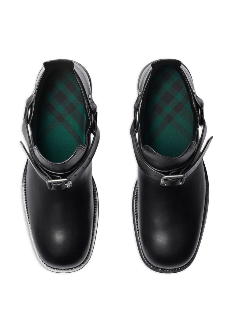 Black Saddle Leather Boots