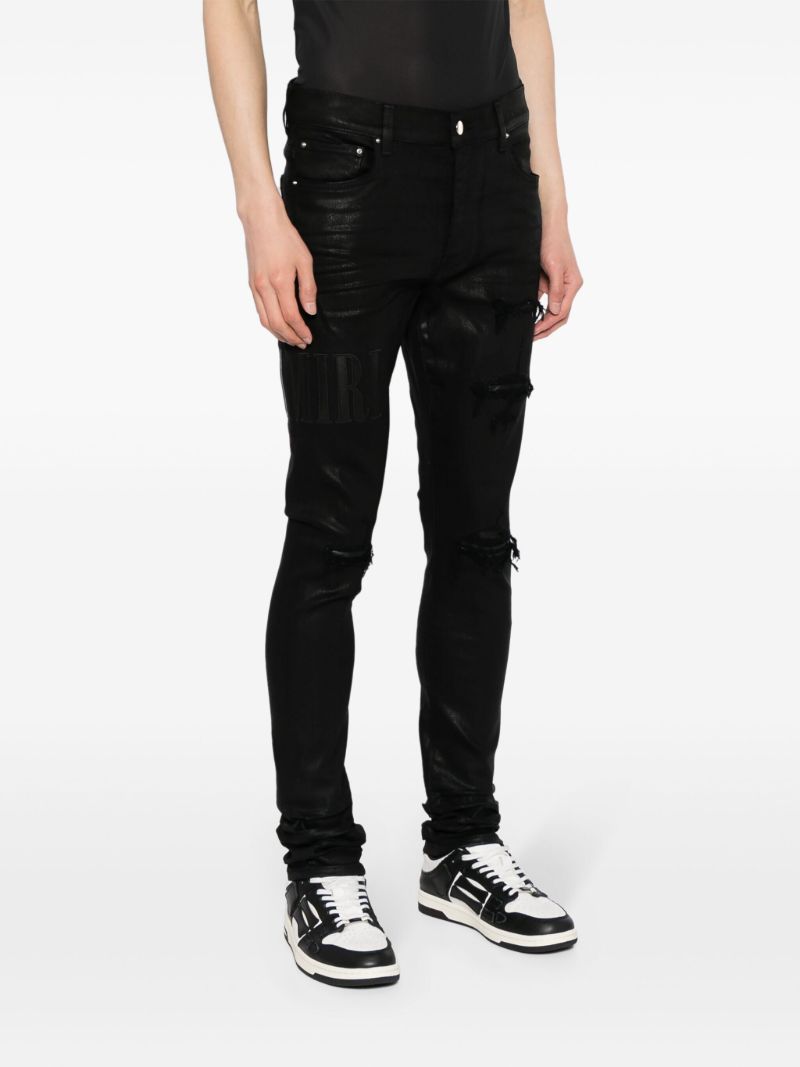 Black Wax Logo Skinny Jeans