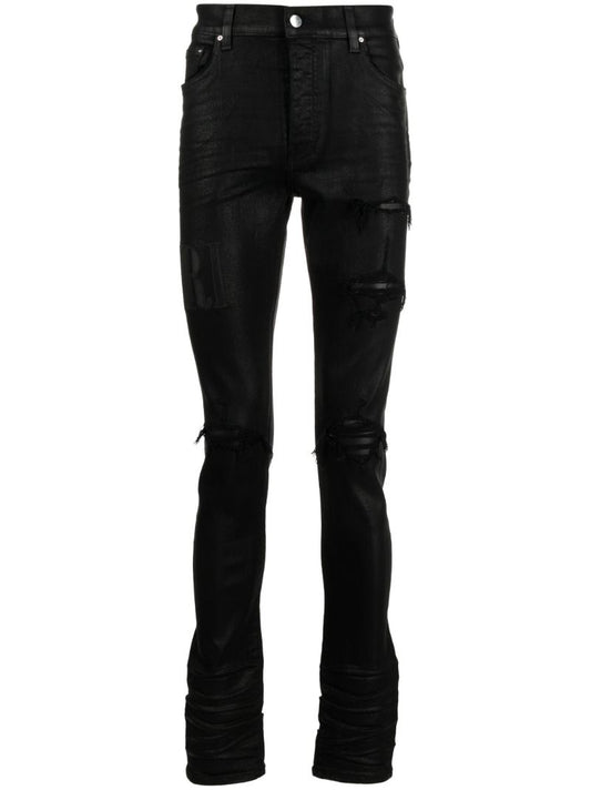 Black Wax Logo Skinny Jeans