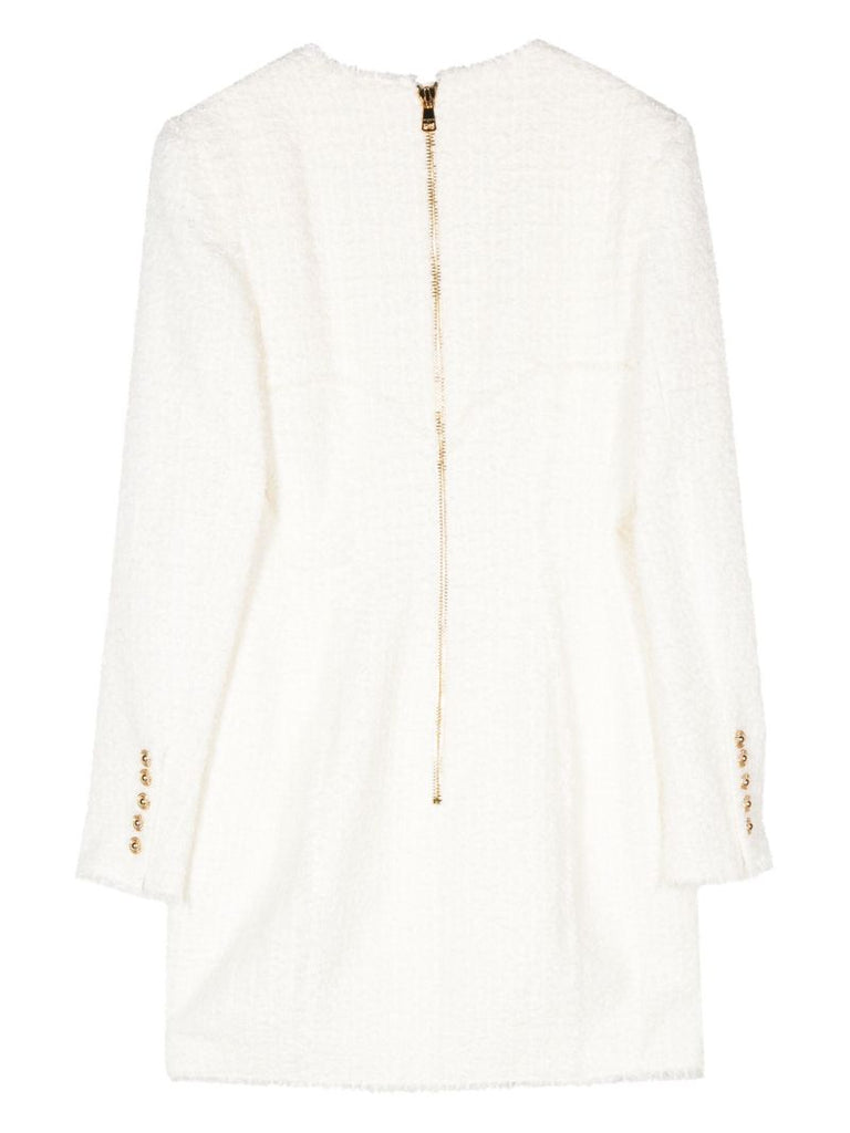 White Tweed Blazer Mini Dress