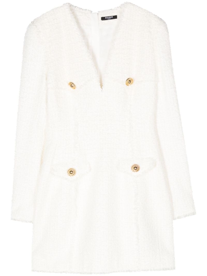 White Tweed Blazer Mini Dress
