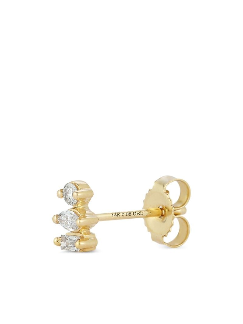 14k Yellow Gold Alexa Jordyn Diamond Stud Earrings