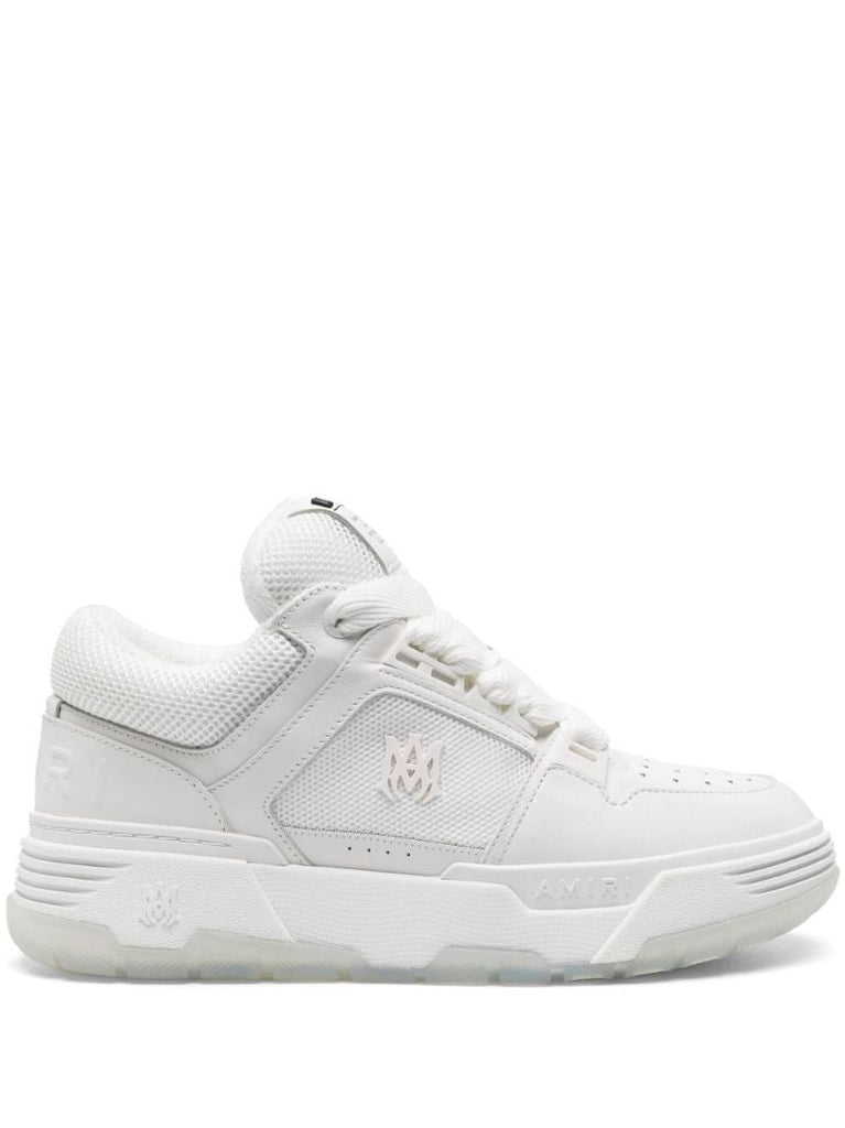 White Ma-1 Panelled Leather Sneakers