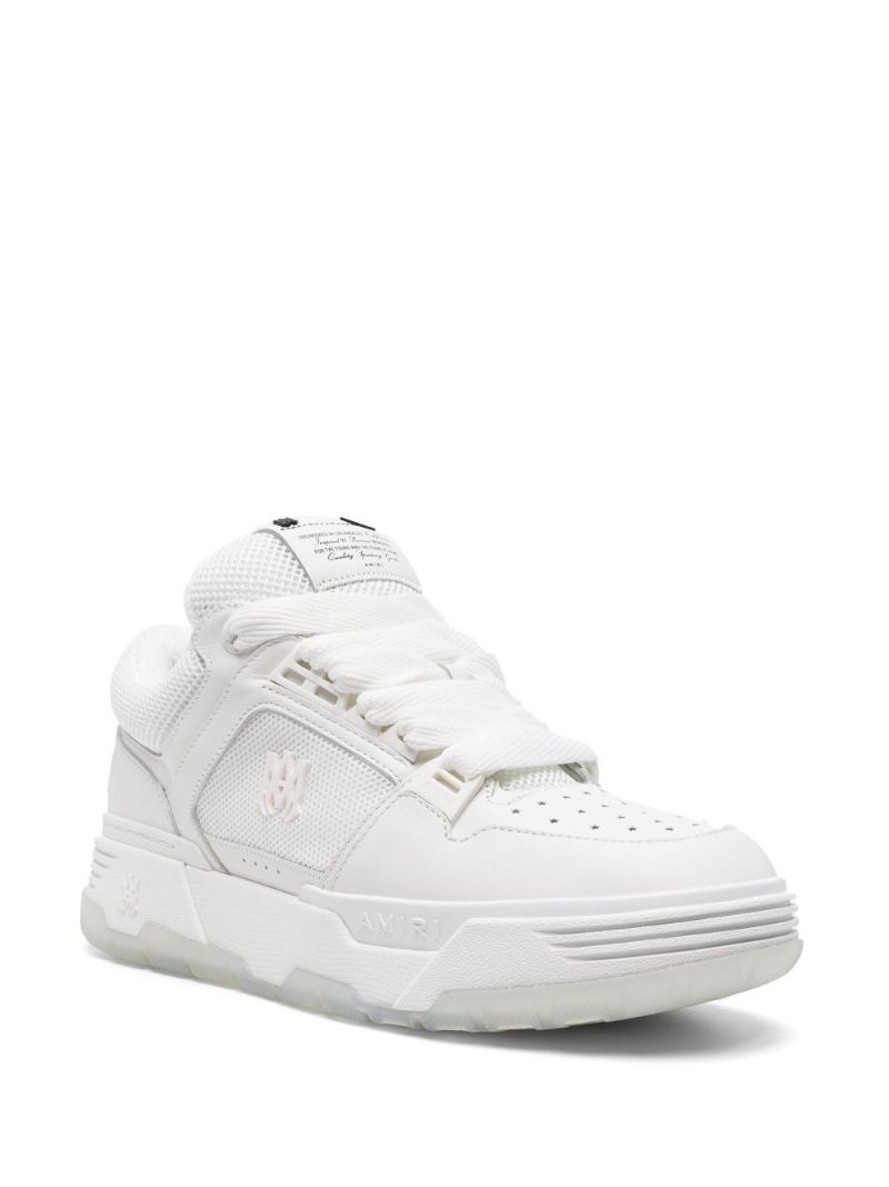 White Ma-1 Panelled Leather Sneakers