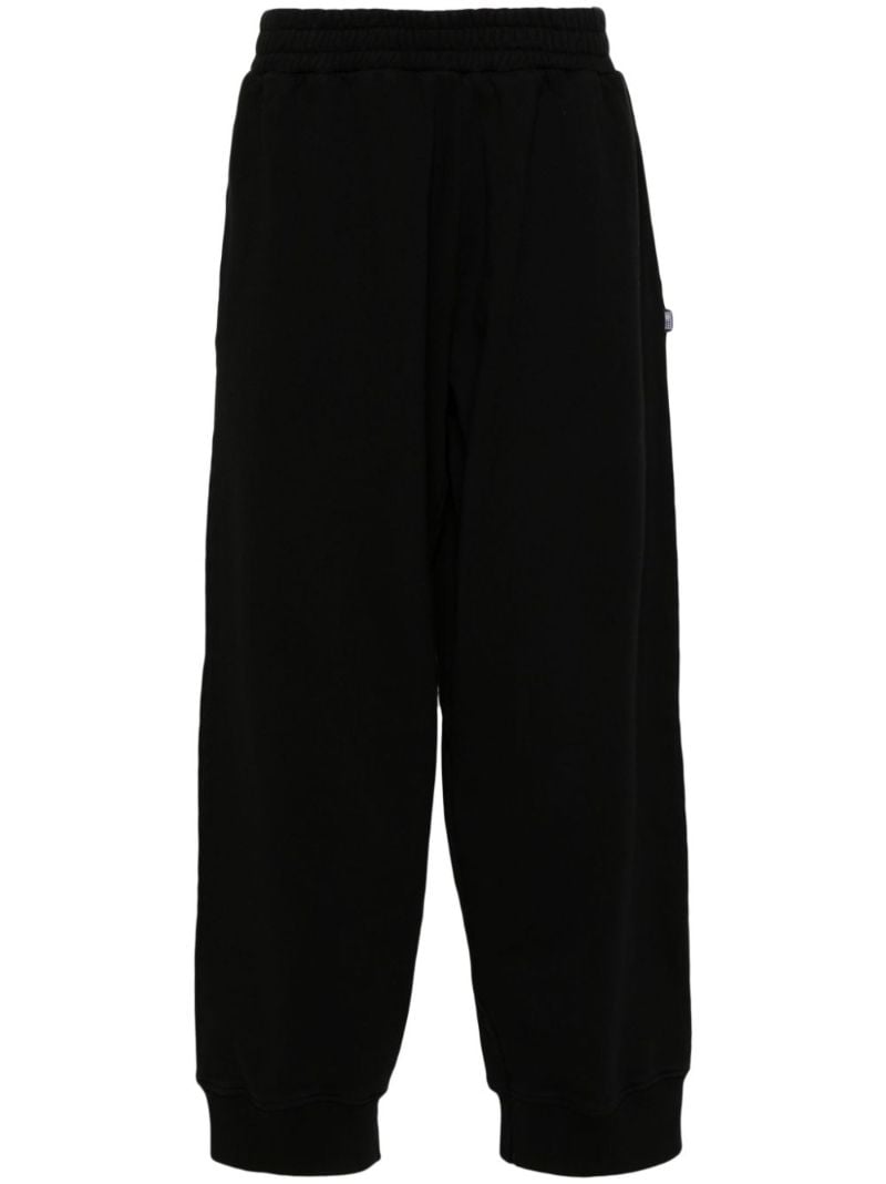 Black Wide-leg Cotton Track Pants