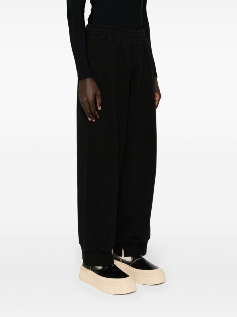 Black Wide-leg Cotton Track Pants