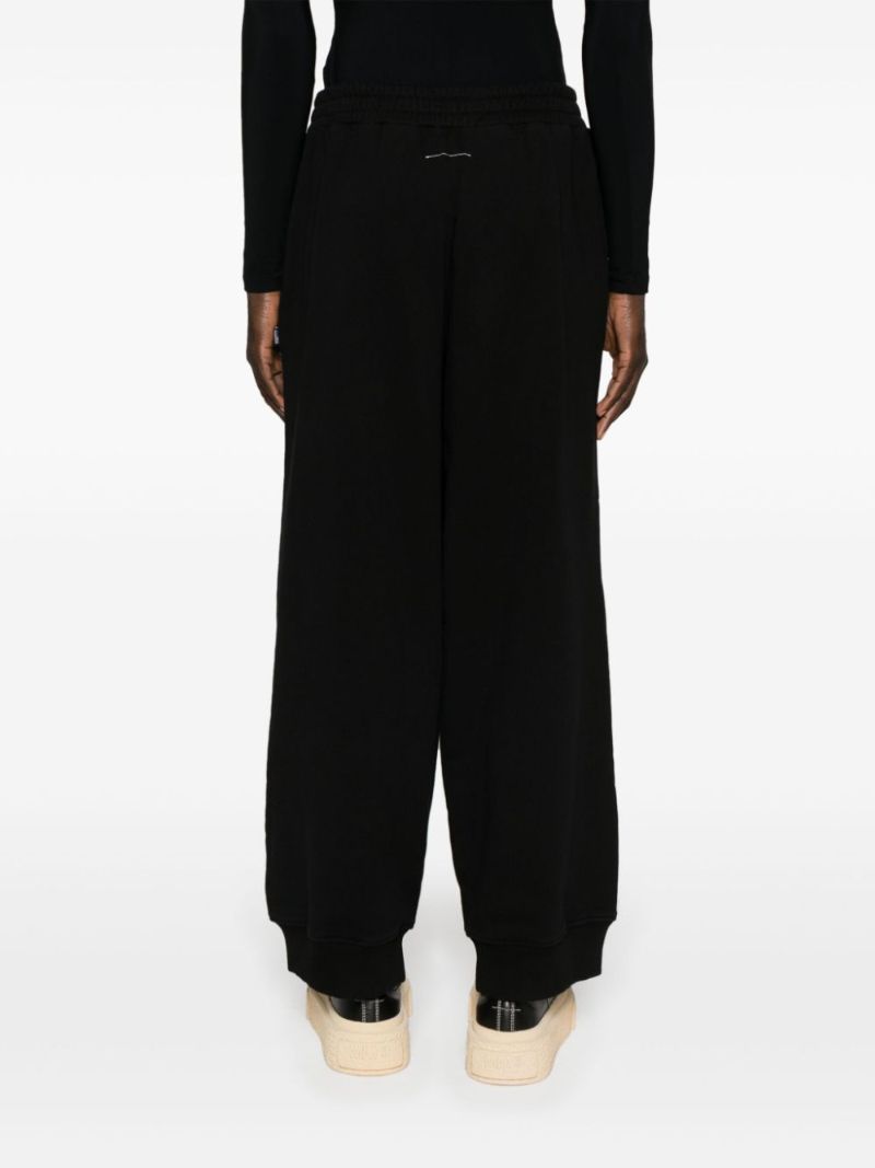 Black Wide-leg Cotton Track Pants