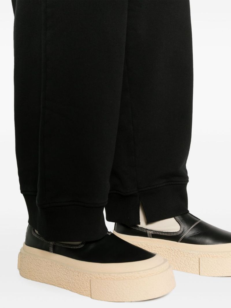 Black Wide-leg Cotton Track Pants