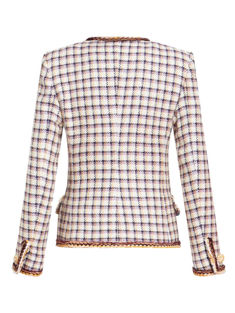 Multicolour Checked Tweed Blazer