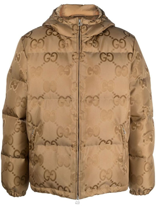Green Jumbo Gg Canvas Puffer Jacket