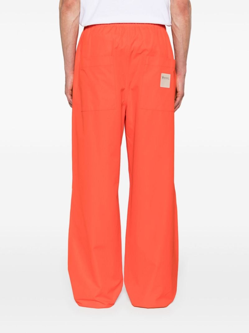 Red Cotton Wide-leg Trousers