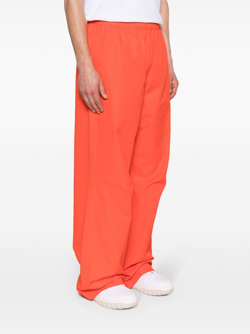 Red Cotton Wide-leg Trousers