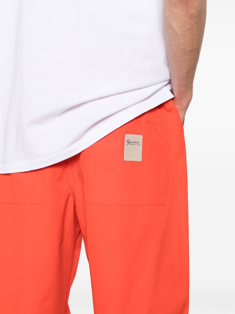 Red Cotton Wide-leg Trousers