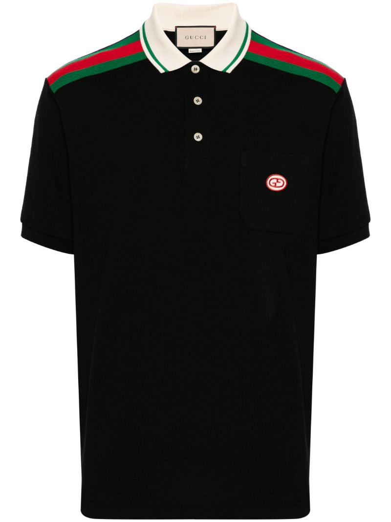 Black Interlocking G Cotton Polo Shirt