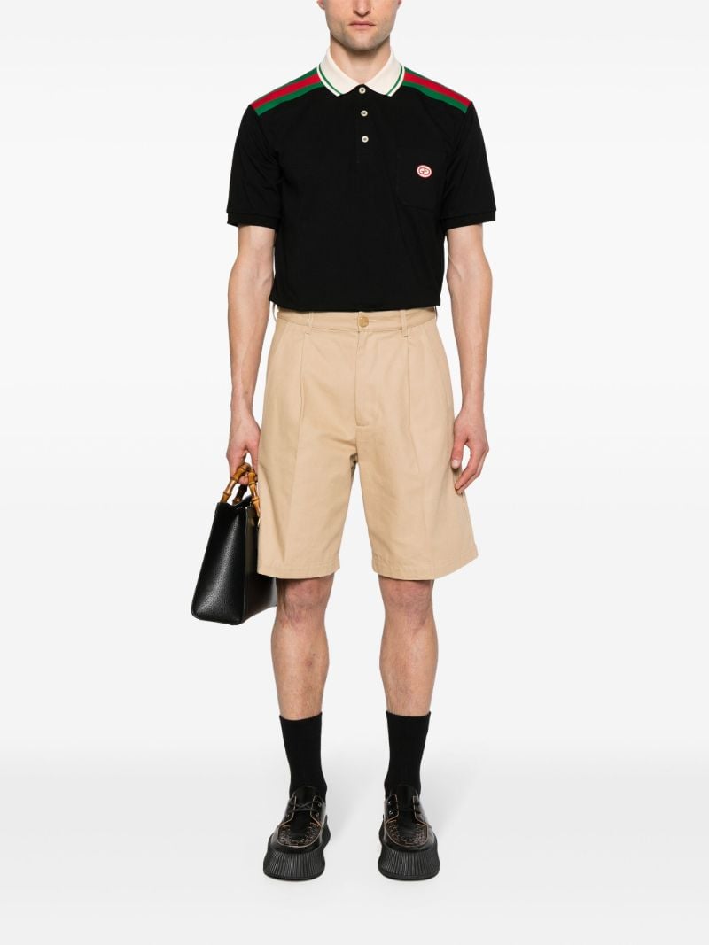 Black Interlocking G Cotton Polo Shirt