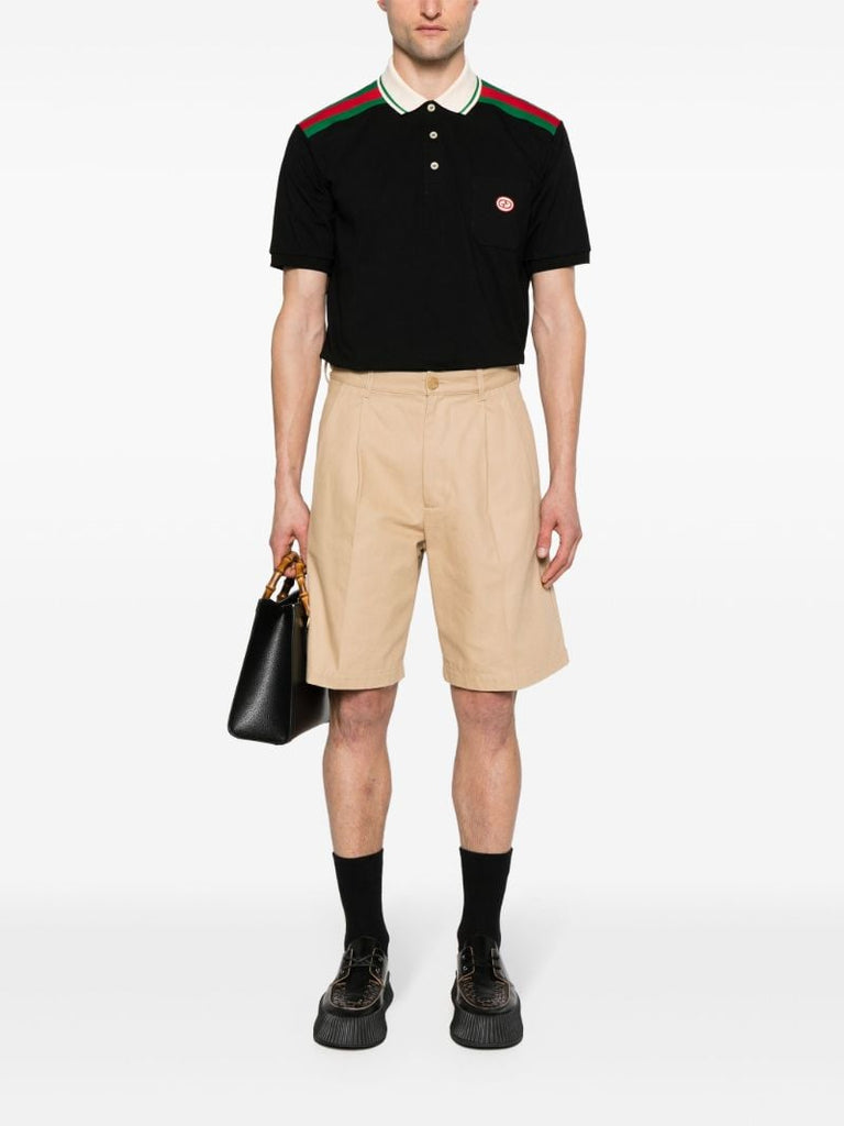 Black Interlocking G Cotton Polo Shirt