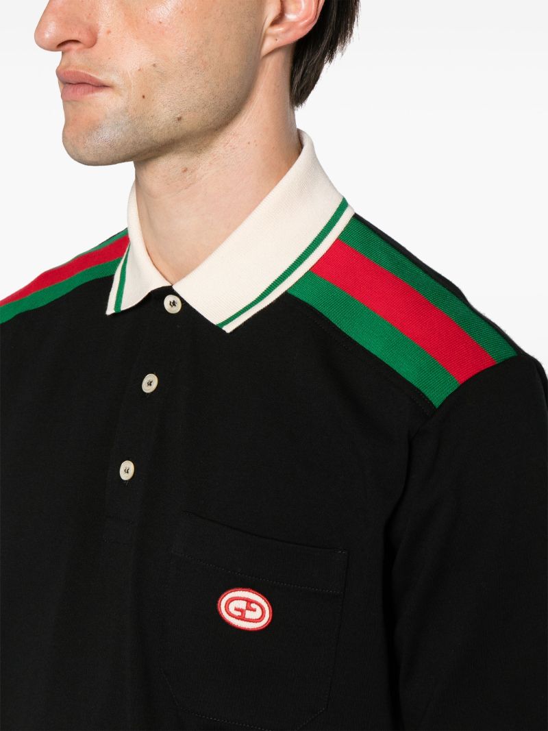 Black Interlocking G Cotton Polo Shirt