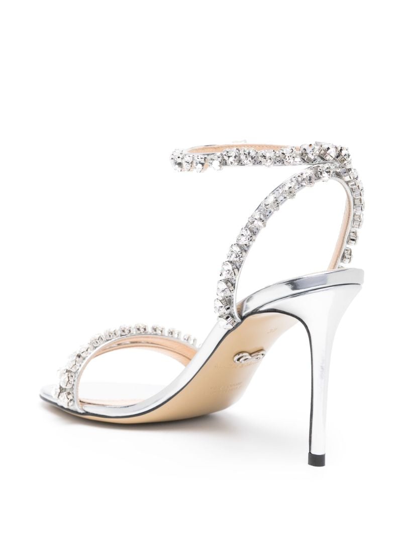Silver-tone Audrey 95 Crystal-embellished Sandals