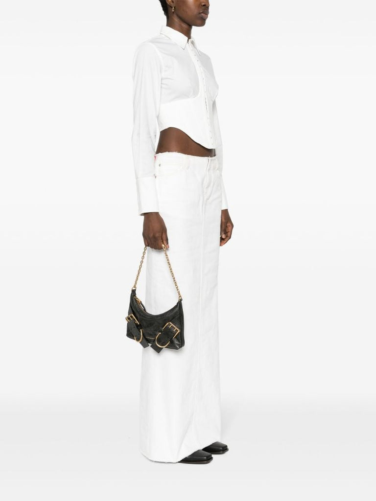Black Voyou Boyfriend Leather Shoulder Bag