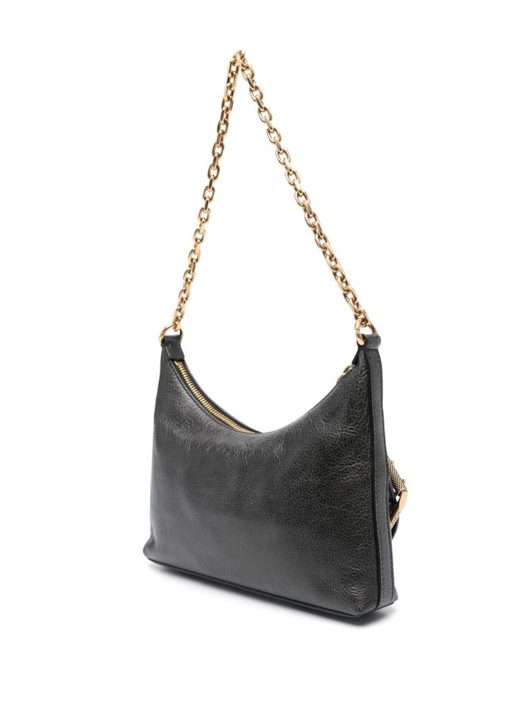 Black Voyou Boyfriend Leather Shoulder Bag