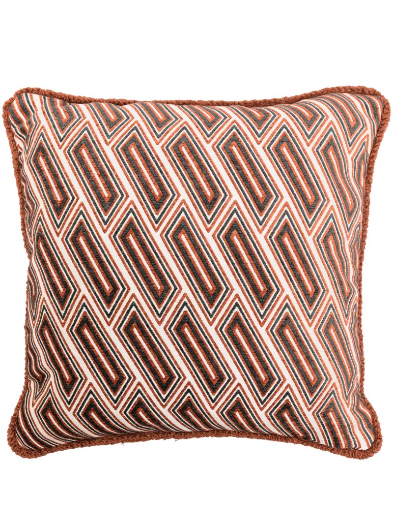 Brown Vende Geometric Jacquard Cushion