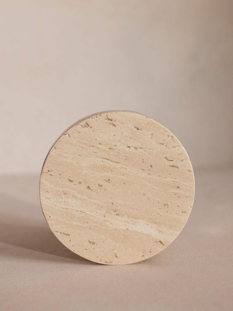 Brown Baylis Travertine Coaster Set