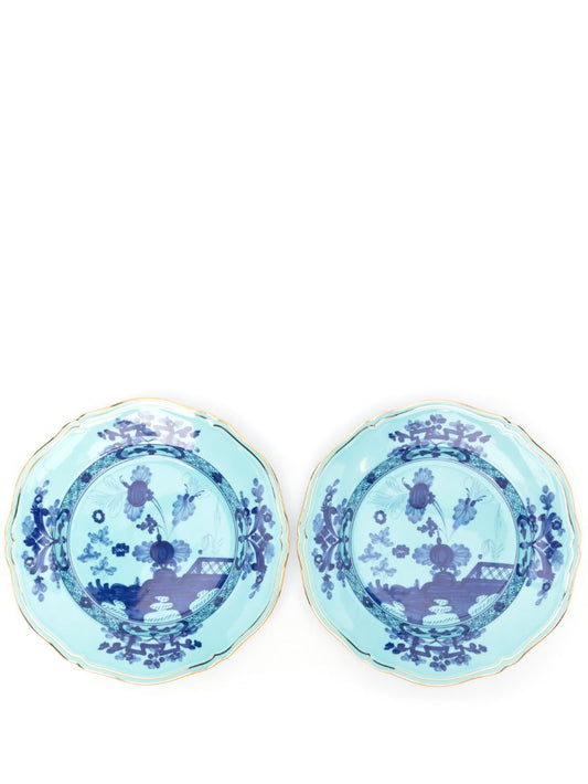 Blue Oriente Italiano Porcelain Dinner Plate Set