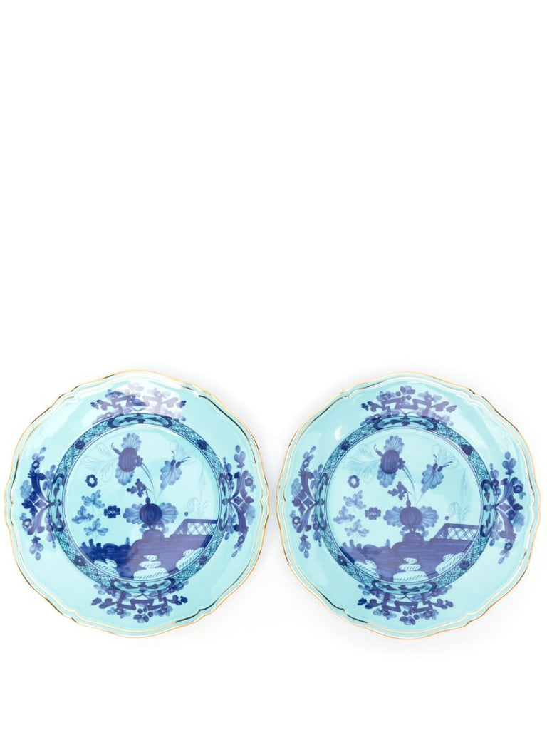 Blue Oriente Italiano Porcelain Dinner Plate Set