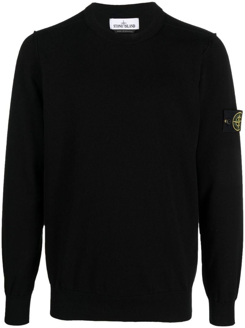 Black Compass Patch Cotton Sweatshirt