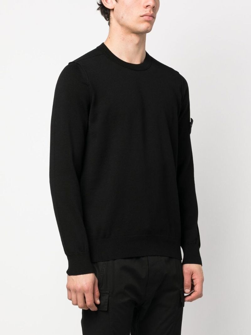 Black Compass Patch Cotton Sweatshirt